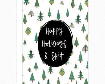 Tarjeta navideña divertida. Tarjeta navideña grosera. Tarjeta navideña atrevida. Tarjetas navideñas inapropiadas. Humor navideño. Felices fiestas y demás IN330