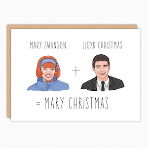 Funny Christmas Card. Funny Holiday Card. Dumb and Dumber Christmas. Christmas Card Funny. Holiday Card Funny. Lloyd Mary Christmas 108