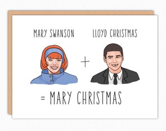 Funny Christmas Card. Funny Holiday Card. Dumb and Dumber Christmas. Christmas Card Funny. Holiday Card Funny. Lloyd Mary Christmas 108