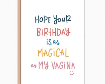 Funny Vagina Birthday Card For Boyfriend, Girlfriend