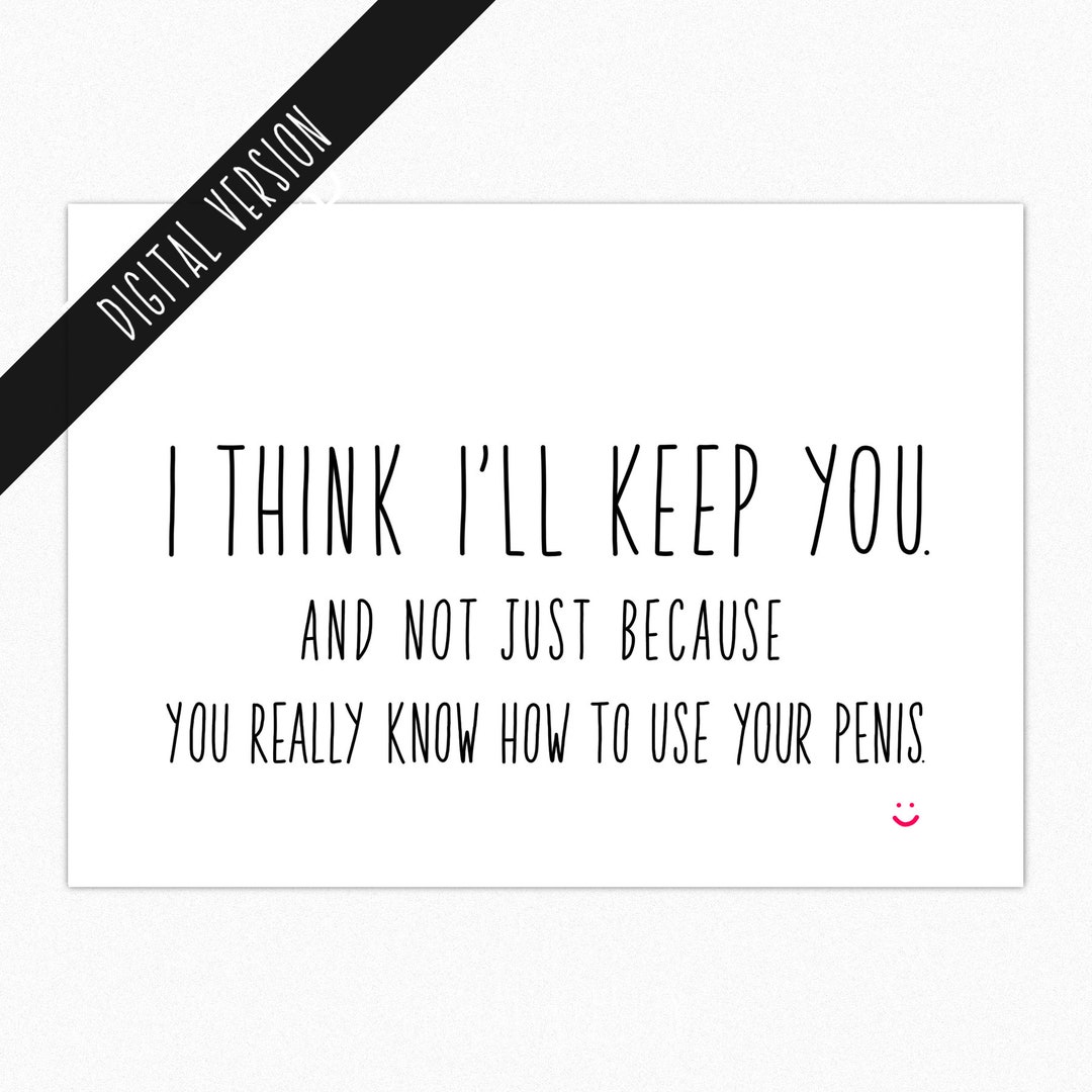 Printable Valentines Day Card for Him. Naughty Printable Card. Digital