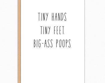 Pregnancy Card Funny. Pregnancy Card Congratulations. New Baby Card. Baby Shower Card. Pregnancy Congrats. Big Ass Poops