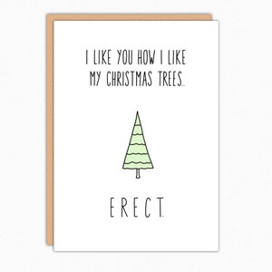 Naughty Christmas Card For Him. Funny Christmas Card Gift For Husband. Boyfriend Christmas Card. How I Like My Christmas Trees 245