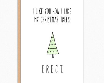 Naughty Christmas Card For Him. Funny Christmas Card Gift For Husband. Boyfriend Christmas Card. How I Like My Christmas Trees 245