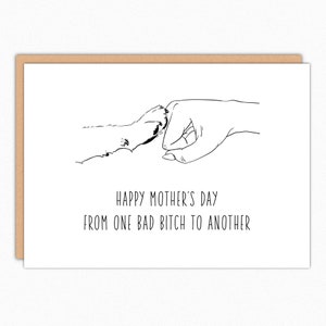 Mothers Day Gift From Dog. Mother's Day Card For Dog Mom. Folded Greeting Card With Envelope. Blank inside. Fist Bump IN454