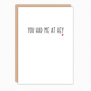 Paper Anniversary Card For Husband. Anniversary Card. Love Card For Him or Her. Valentines Day Card. You had me at hey 036