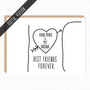 Tarjeta imprimible de San Valentín para él. Divertida tarjeta imprimible. Para esposo. Para novio. Descarga digital. Mejores amigos para siempre.