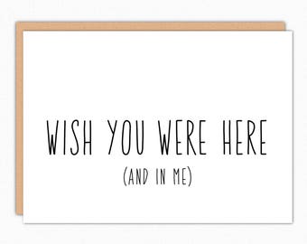 Missing You Card. Miss You Boyfriend Gift. Long Distance Card. Naughty Social Distancing Card. Thinking of You. Wish You Were Here 188