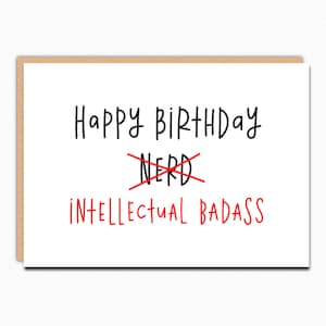 Funny Engineer Card, Nerd Birthday Card, Intellectual Badass, Funny Birthday Gift for Engineer, Geek Gift 228