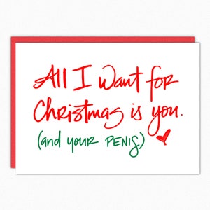 Boyfriend Christmas Gift. Christmas Card For Him. Boyfriend Christmas Card. Naughty Christmas Card. Funny Christmas. For Husband. All I Want