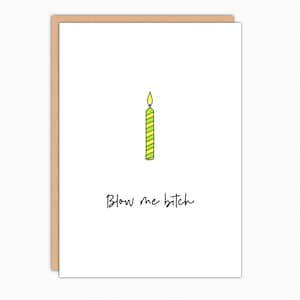 Best Friend Birthday Cards. Funny Birthday Card. BFF Birthday Card. Girlfriend Birthday Card. Best Friend Birthday Gift. Blow Me Bitch 208 image 1