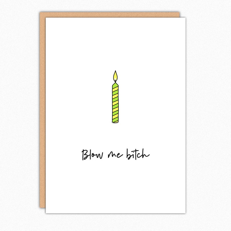 Best Friend Birthday Cards. Funny Birthday Card. BFF Birthday Card. Girlfriend Birthday Card. Best Friend Birthday Gift. Blow Me Bitch 208 image 1