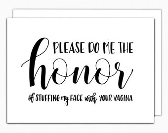Sexy Gift For Her. Naughty Valentine For Girlfriend Wife. Funny Love Card. Naughty Anniversary Card For Wife. Do Me The Honor 012
