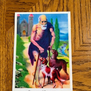 St. Lazarus 4x6 Laminated Prayer card in English Tarjeta de oración laminada en inglés