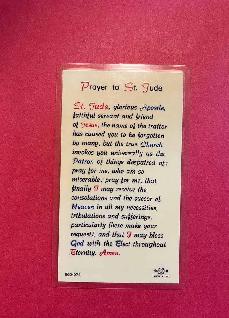 St. Jude Prayer Card in English. Etsy