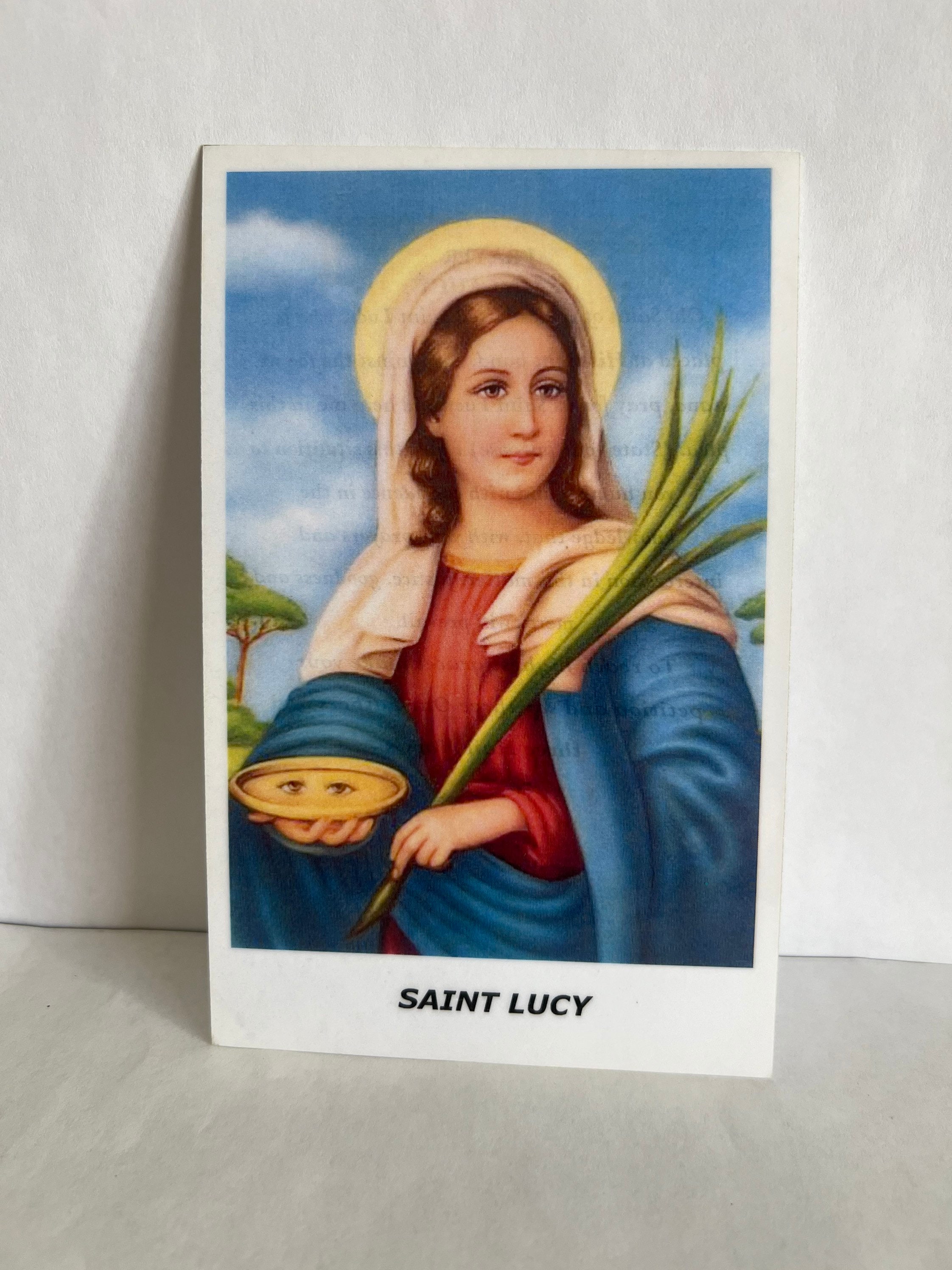 St Lucy Prayer Card in English Tarjeta De Oración De San Lucia Laminada En Inglés - Etsy