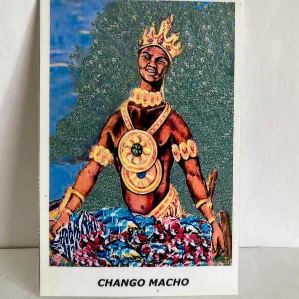 Chango Macho 4x6 laminated prayer card in ENGLISH free shipping envío gratis