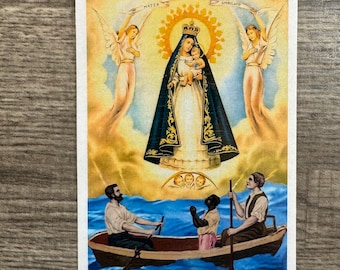 Virgen de la Caridad de Cobre Prayer Card 4x6 in Spanish Tarjeta de Oración laminada en espanol