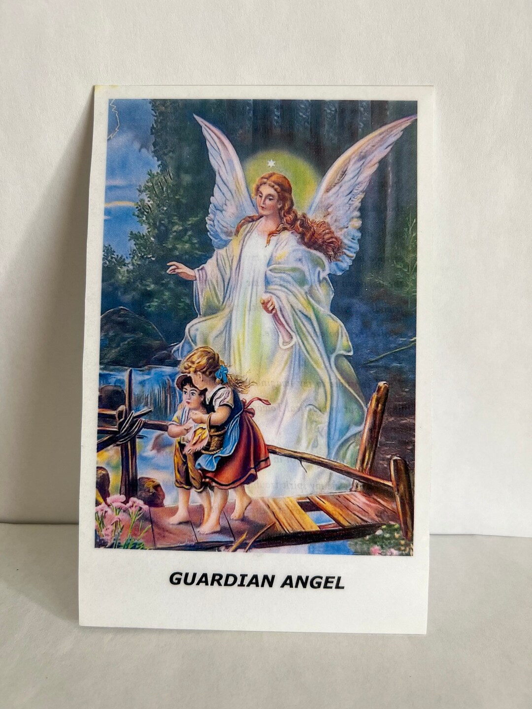 Guardian Angel Prayer Card Angel De La Guarda En Inglés - Etsy