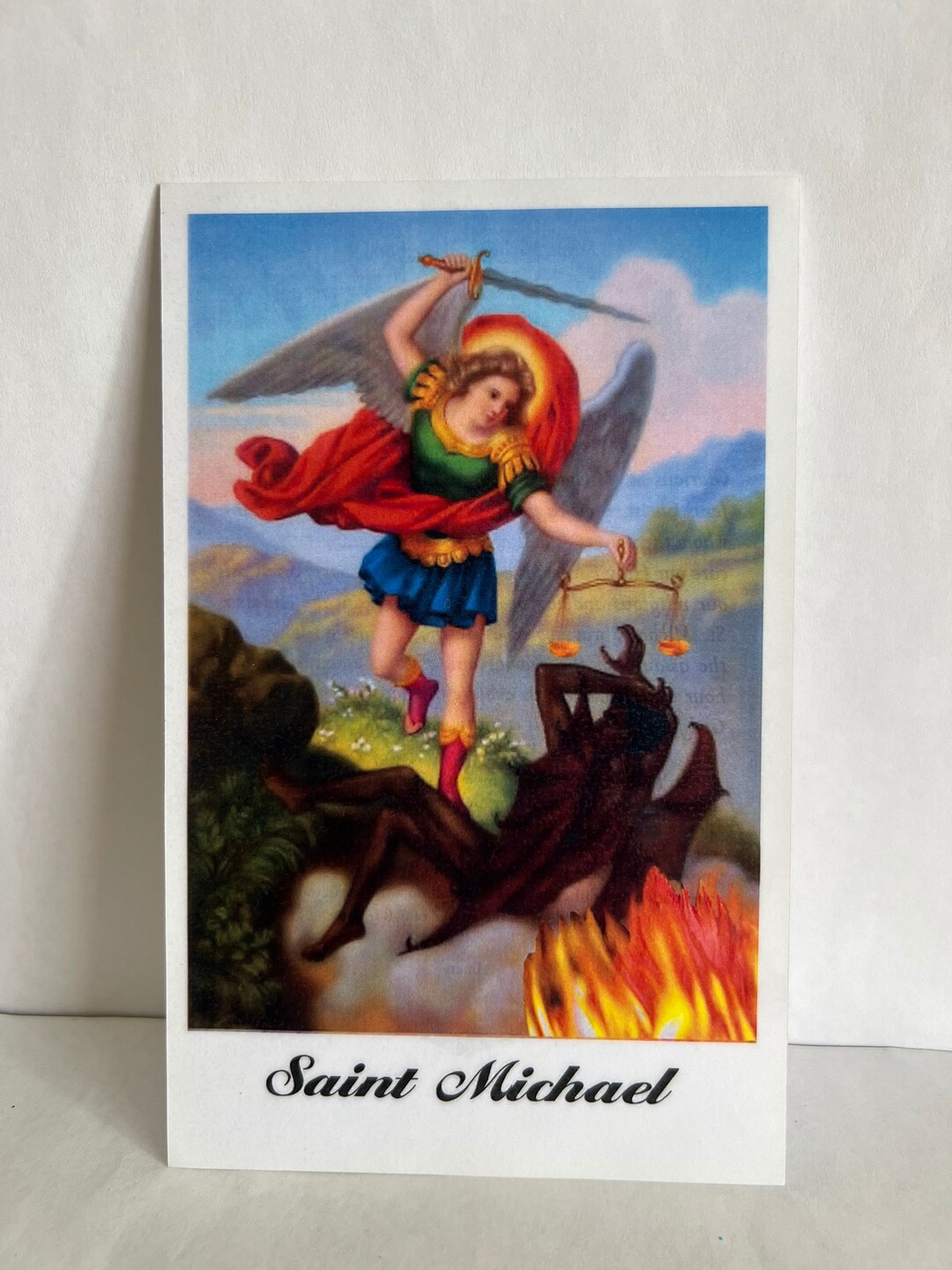 St Michael Laminated Prayer Card (4x6) - Etsy
