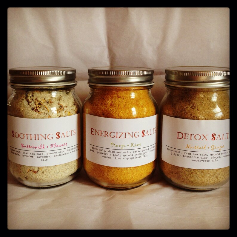 DETOX BATH SALTS mustardginger 16 oz Total body Etsy