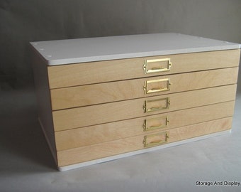 Storage Cabinet, Collectors Cabinet, Rubber Stamps, Mineral,Fossil,Rock and Gem Organizing, Flat File with shallow drawers.Specimens storage