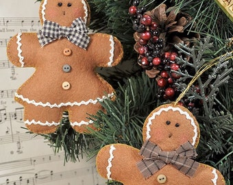 PDF - Ginger Cookies Tree Hangers Felt Pattern - PDF - Christmas Decorations
