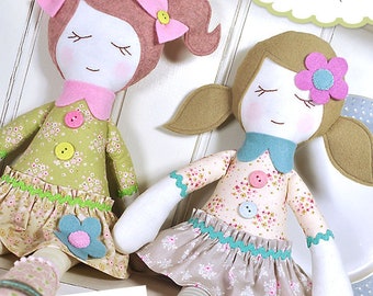PDF - Modello bambola di pezza Bella e Trudie - Download istantaneo