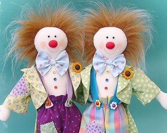 PDF - Squiggles Clown Rag Doll Pattern - Instant Download