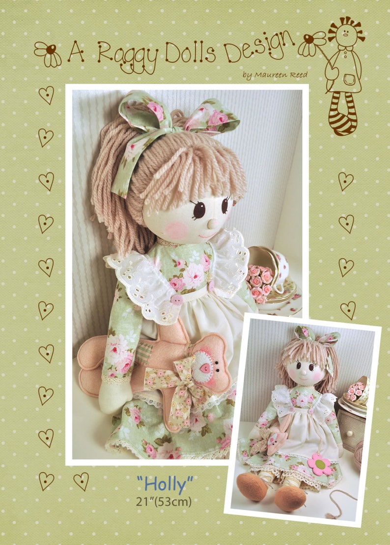 PDF Holly Rag Doll Sewing Pattern Instant download image 2