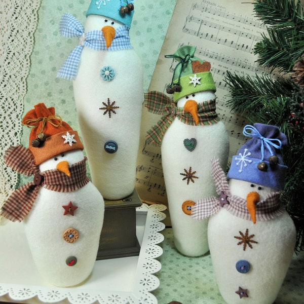 Sprinkles & Snowflake Snowmen Sewing Pattern  - MAILED Posted Version