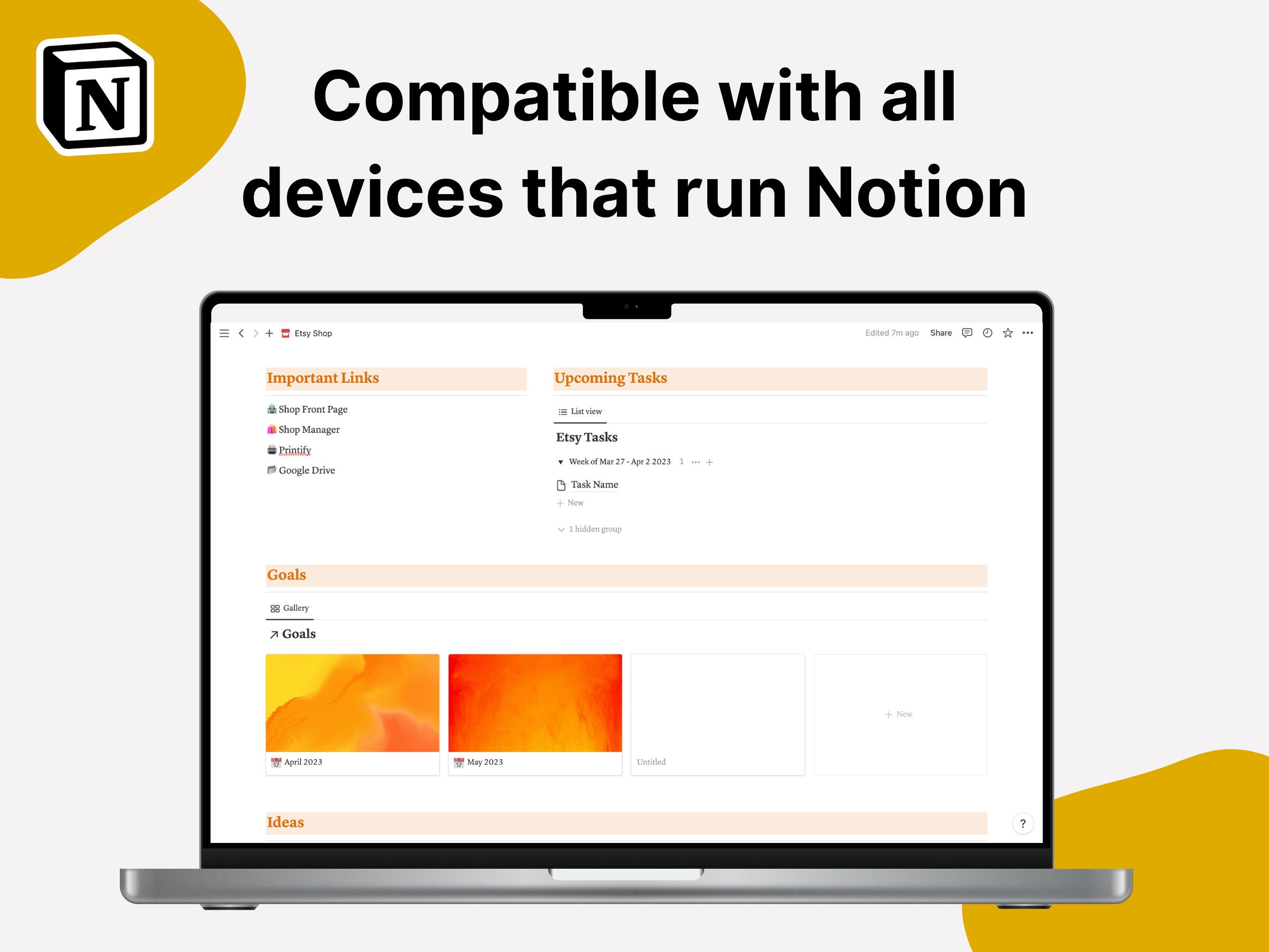 Etsy Notion Template for Etsy Shops Notion Planner Etsy Shop Planner