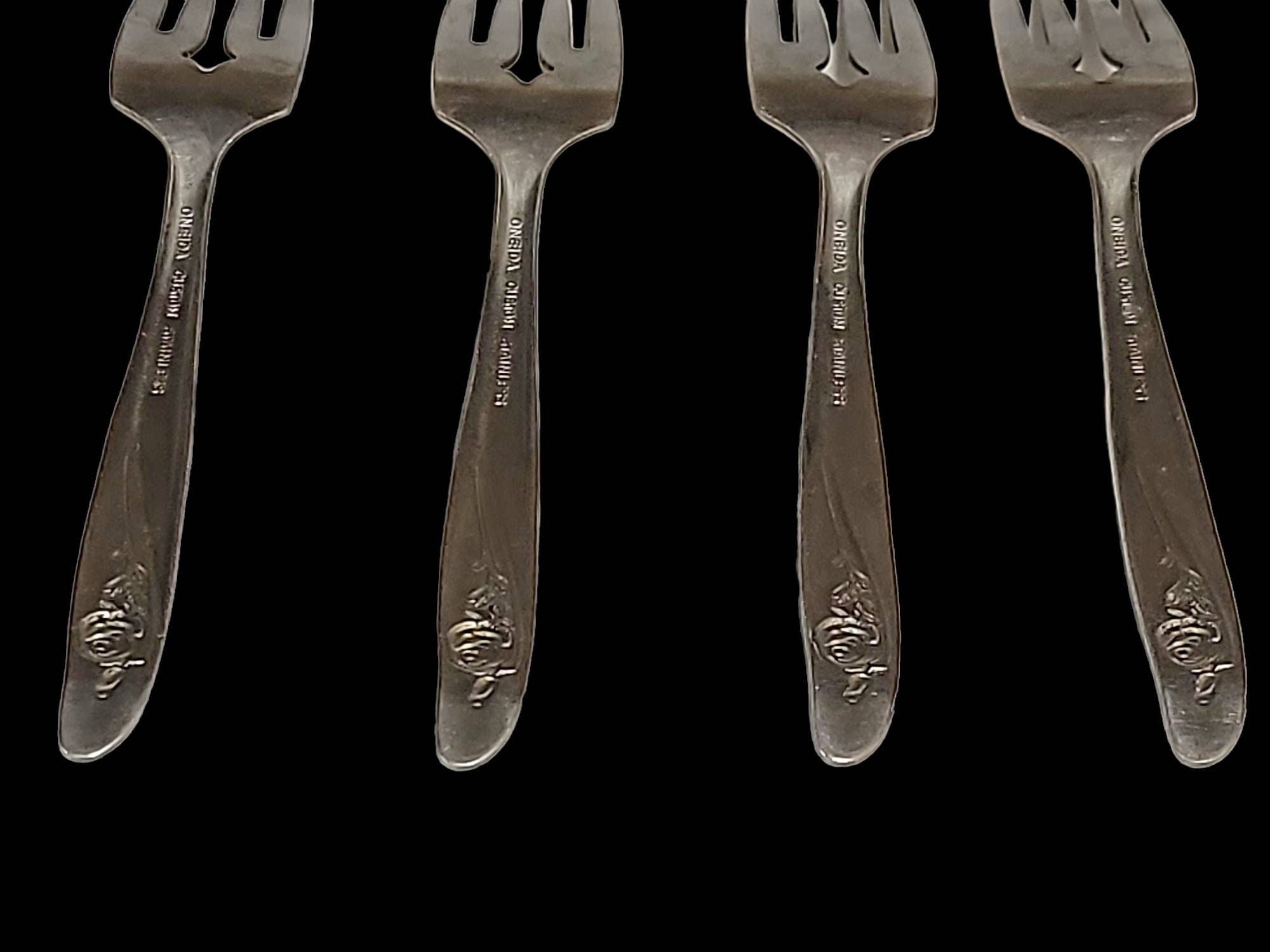 4 Pc Set Vintage Oneida roseanne Desert Forks Etsy