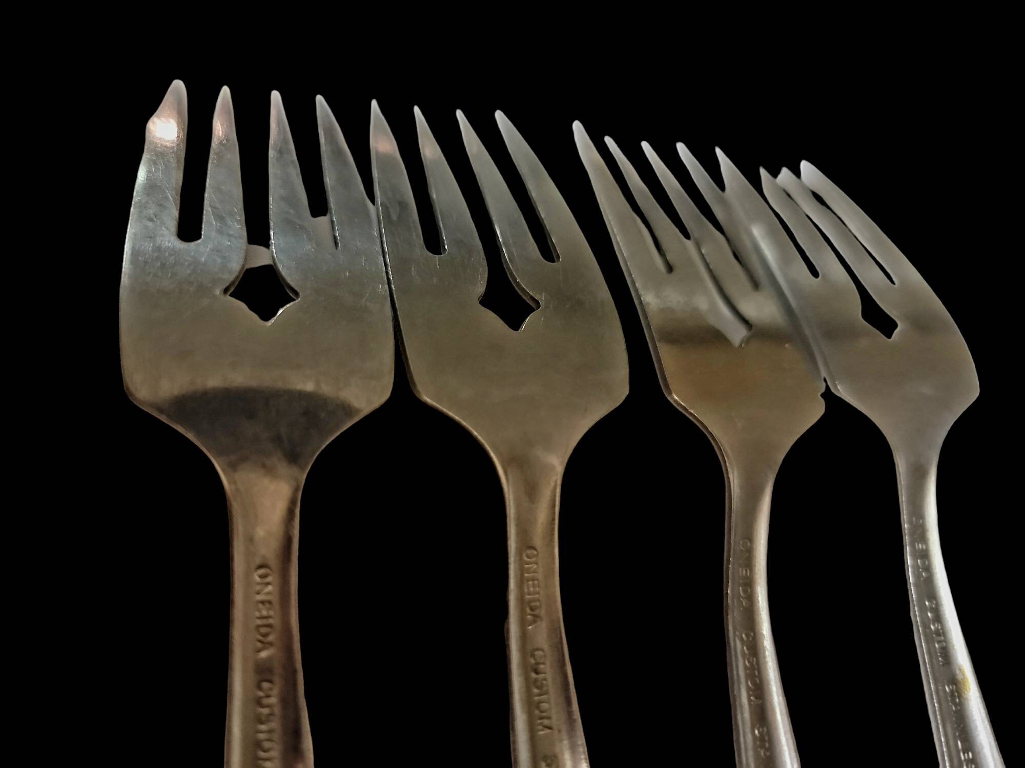 4 Pc Set Vintage Oneida roseanne Desert Forks Etsy