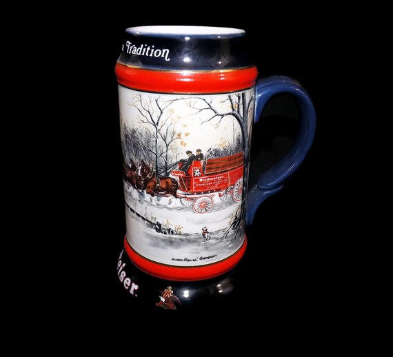 Vintage 1990 Budweiser Stein an American Tradition Beer Mug Etsy