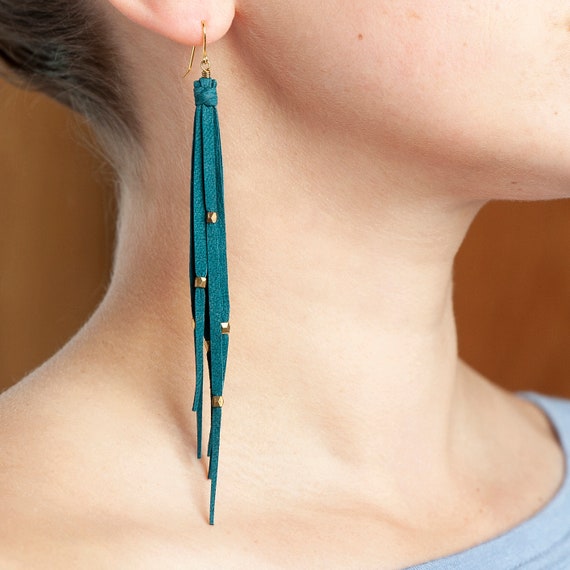 Classic Tassel Earrings | Tassel earrings, Etsy earrings, Suede tassel