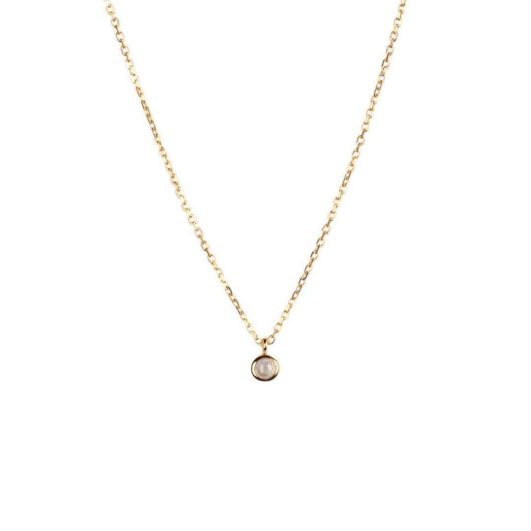 Mini Orbit Moonstone Necklace in Gold Dainty Gold Chain - Etsy