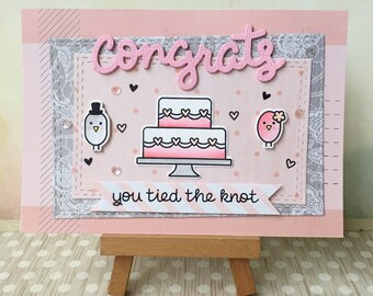 Handmade Wedding Card - Congratulations Card - Bride and Groom