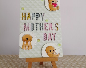 Handmade Layered Otter Mother's Day Card