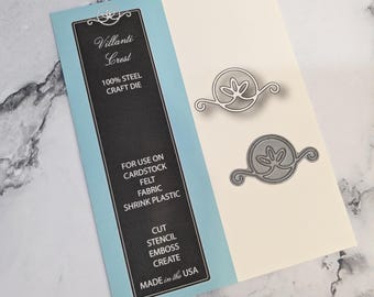 Villanti Crest Die Set: Memory Box Style 98224 (0.9&quot; x 1.6&quot;)