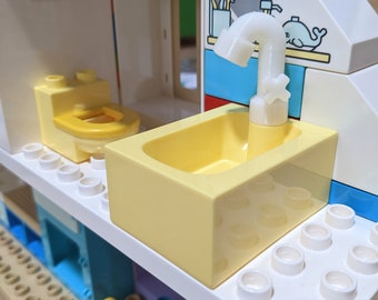 3D Printed Building Block Lego Duplo Compatible Faucet Sink Tap Accessories Parts