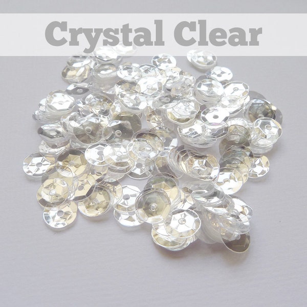 Crystal Clear Sequins - 7mm cupped