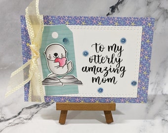 Handmade Layered Otter Mother's Day Card