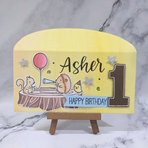 Envelope de dinheiro para chá de bebê feito à mão com esquilo de balão personalizado de criaturas da floresta/ang pow/cartão de presente
