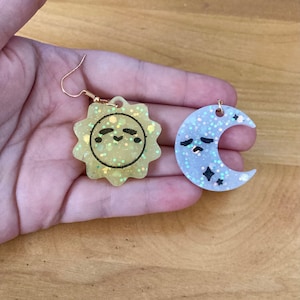 Sleepy Sun and Moon Earrings