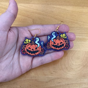 Jack-O-Lantern Scene Earrings