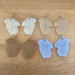 Male Torso Sculpture Earrings