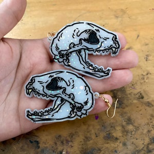 Feline Skull Earrings