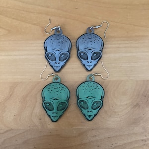 Alien Head Earrings
