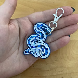 Sapphire Blue Python Bag Charm